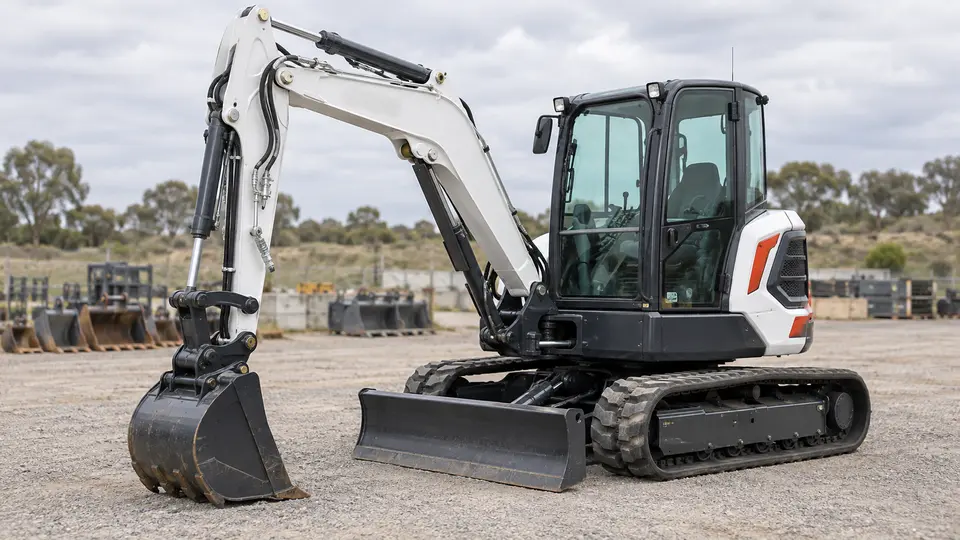 Bobcat E55z R2-Series mini excavator model reference, not the seller's actual machine